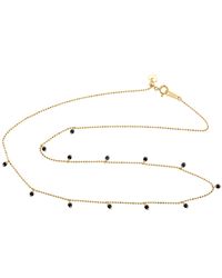 Artisan - Yellow Gold Blue Sapphire Bead Princess Necklace Handmade Jewelry - Lyst