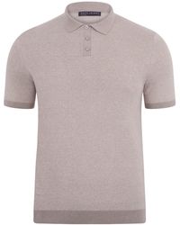 Paul James Knitwear - Lightweight Cotton Pietro Two Tone Textured Polo Shirt - Lyst