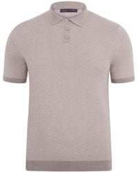 Paul James Knitwear - Lightweight Cotton Pietro Two Tone Textured Polo Shirt - Lyst