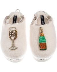 Laines London - Neutrals Flatform Cloud Closed Toe Slippers With Laines Champers Brooches - Lyst