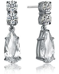 Genevive Jewelry - Constance Double Vertical Teardrop Earrings - Lyst