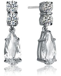 Genevive Jewelry - Constance Double Vertical Teardrop Earrings - Lyst