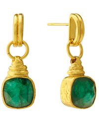 Ottoman Hands - Eleanor Emerald Drop Stud Earrings - Lyst