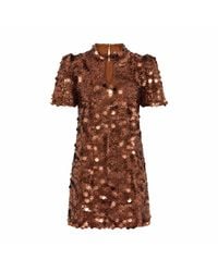 Yumi' - Copper Big Sequin Tunic Dress - Lyst