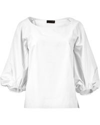 Conquista - Classic Poplin Blouse With A Lustrous Twist - Lyst