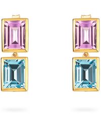 Augustine Jewels - Amethyst And Sky Topaz Two Drop Earrings - Lyst