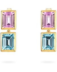 Augustine Jewels - Amethyst And Sky Topaz Two Drop Earrings - Lyst