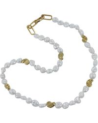 Reeves & Reeves - Pearl And Ammonite Plate Necklace - Lyst