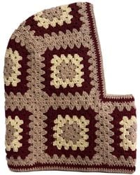 Ana Chic - Taupe And Burgundy Granny Square Handmade Crochet Balaclava - Lyst