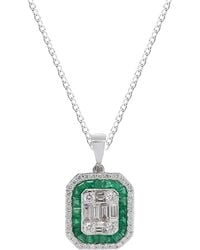 Artisan - Emerald & Diamond Geometric Pendant - Lyst
