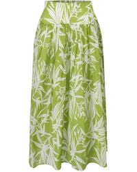 Smart and Joy - Midi Cotton Skirt With Leaf Print - Lyst