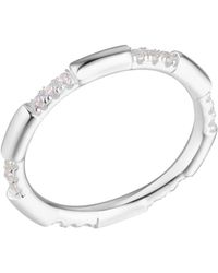 Bermuda Watch Company - Annie Apple Layana Sterling Silver White Topaz Fine Band Stacking Ring - Lyst
