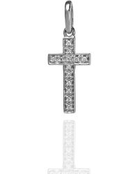 Kaizarin - Diamond Studded Mm Cross Pendant - Lyst