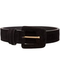 BeltBe - Suede Rectangle Buckle Belt - Lyst