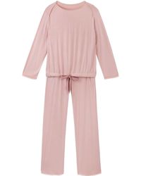 Mamu Dream - Cotton Modal Pyjama Set With Lace Trim - Lyst