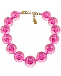 Michael Nash Jewelry - Lucy Transparent Mauve Gumball Necklace - Lyst