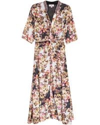 Niza - Sleeveless Maxi Dress With Printed Flowing Skirt - Lyst