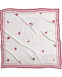 RainSisters - Large Floral Natural Silk Scarf - Lyst