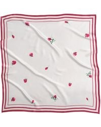 RainSisters - Large Floral Natural Silk Scarf - Lyst