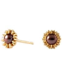 Lee Renee - Dahlia Bud Peacock Pearl Earrings - Lyst