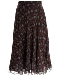 Sofia Tsereteli - Chocolate Patterned Silk Skirt - Lyst