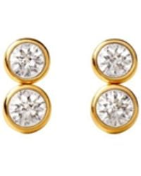 Lily Flo Jewellery - Double Diamond Stud Earrings - Lyst