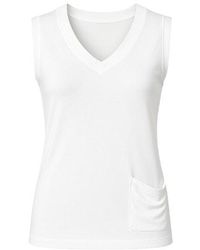 Conquista - V-Neck Pocket Detail Top - Lyst