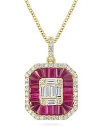 Artisan - Ruby And Diamond Halo Pendant - Lyst