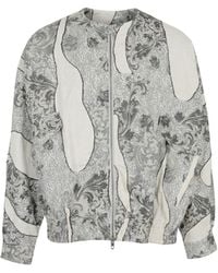 Modenaire - Printed Zip Front Jacket With Baroque Pattern - Lyst