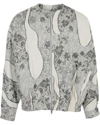 Modenaire - Printed Zip Front Jacket With Baroque Pattern - Lyst