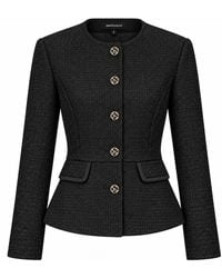 Smart and Joy - Textured Tailored Jacket With Jewelled Buttons - Lyst