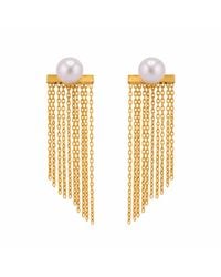 Lalinde - Pearl Chain Cascade Earrings - Lyst