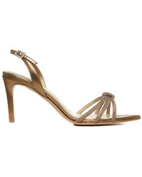 Ginissima - Daisy Crystals And Leather Sandals Low Heel - Lyst