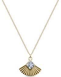 Clemence Wren - Art Deco Gemstone Fan Charm Pendant Necklace - Lyst
