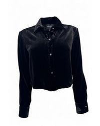 Monzlapur New York - Silk Velvet Cropped Shirt - Lyst