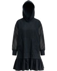 Larisa Dragna - Hoodie-Style Dress With A Gingham Insert - Lyst