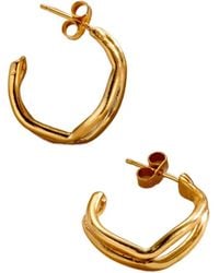 Posh Totty Designs - Delta Plated Open Hoop Earrings - Lyst