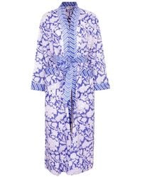 NoLoGo-chic - Hand Printed Cotton Kimono Robe - Lyst