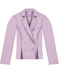 Nocturne - Double Breasted Folded Collar Jacket - Lyst