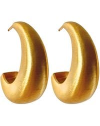 LINYA JEWELLERY - Bony Domed Hoop Earrings - Lyst