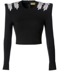 AGGI by HALEWSKI - Amber Perle Noir Blouse - Lyst