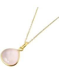 Harfi - Vermeil Plated Rose Quartz October Birthstone Pendant Necklace - Lyst