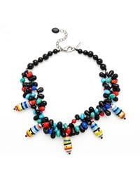 Jaredjamin - Candy Dandy Onyx & Vintage Glass Statement Necklace - Lyst