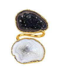 YAA YAA LONDON - Night & Day Duo Crystal Adjustable Ring – - Lyst