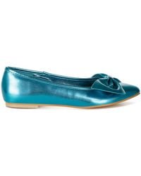 Rag & Co - Bromelia Metallic Pleather Bow Ballerinas - Lyst