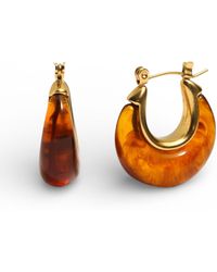 Miss Cecilia - Crescent Amber Hoops - Lyst