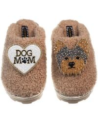 Laines London - Teddy Closed Toe Slippers With Minnie The Yorkie & Dog Mum Mom Brooches - Lyst
