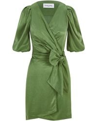 Femponiq - Draped Vegan-Cupro Wrap Dress - Lyst