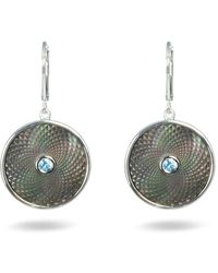 Deakin & Francis Gray Mother-of-pearl Dreamcatcher Earrings With Aquamarine Gem