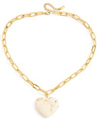 Olivia Le - Livy Paper Clip Heart Ivory Necklace - Lyst